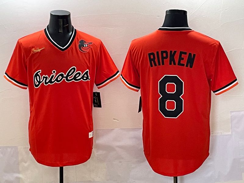 Men Baltimore Orioles 8 Ripken Orange Game 2025 Nike MLB Jersey style 50910